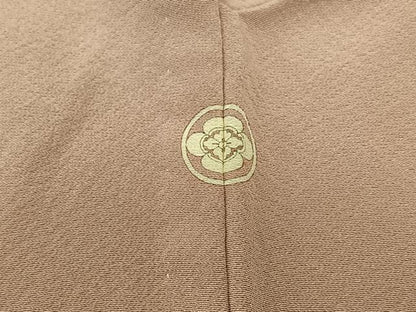 平和屋着物▽上質な色無地 単衣 薄柿色 正絹 逸品 AAAY7259jh