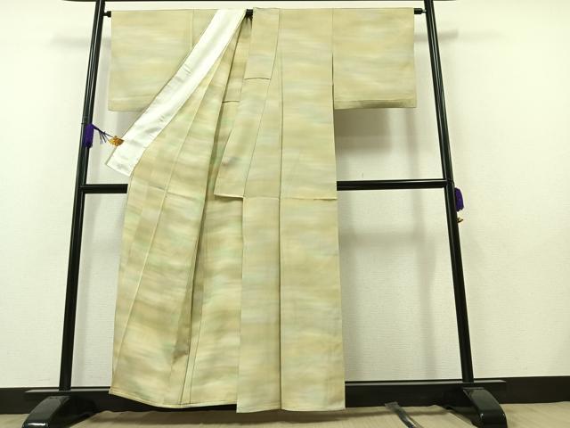平和屋着物▽上質な小紋 単衣 霞文 暈し染め 正絹 逸品 AAAY7260jh