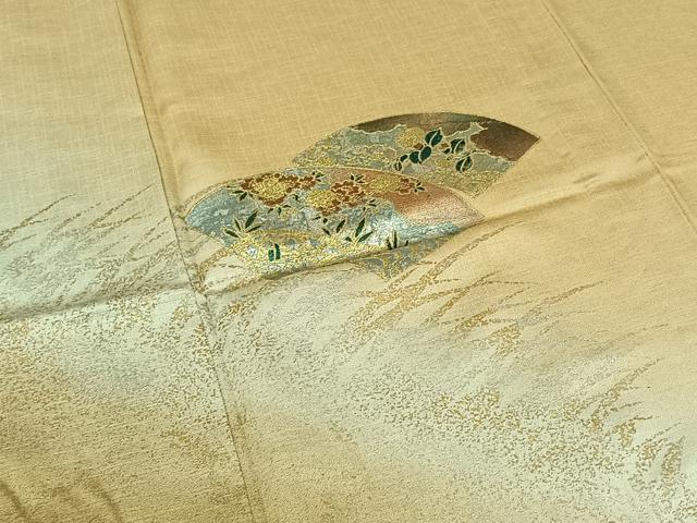 平和屋着物▽訪問着 単衣 地紙花文 暈し染め 金銀彩 正絹 逸品 AAAY7263jh