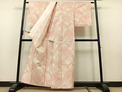 平和屋着物▽本場大島紬 白大島 単衣 草花文 正絹 逸品 AAAY7265jh