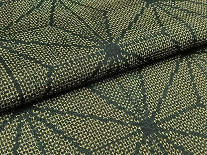 平和屋着物▽上質な紬 単衣 麻の葉文様 黒地 正絹 逸品 AAAY7268jh