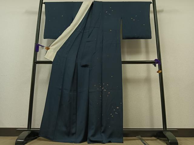平和屋着物▽訪問着　単衣　刺繍　吹き寄せ文　金彩　正絹　逸品　AAAY7269jh