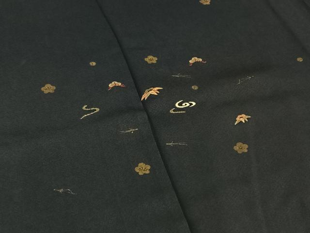 平和屋着物▽訪問着　単衣　刺繍　吹き寄せ文　金彩　正絹　逸品　AAAY7269jh