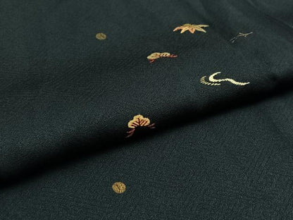 平和屋着物▽訪問着　単衣　刺繍　吹き寄せ文　金彩　正絹　逸品　AAAY7269jh