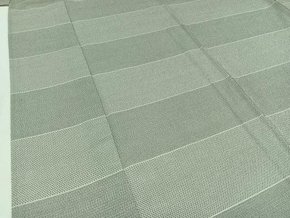 平和屋着物▽本塩沢 単衣 110亀甲 横段文 正絹 逸品 AAAY7279jh