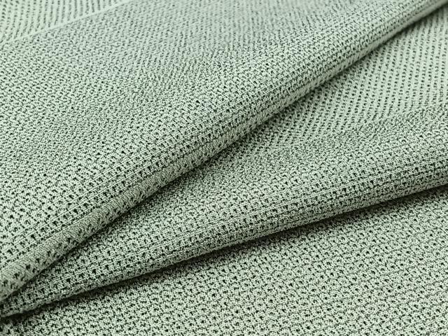 平和屋着物▽本塩沢 単衣 110亀甲 横段文 正絹 逸品 AAAY7279jh
