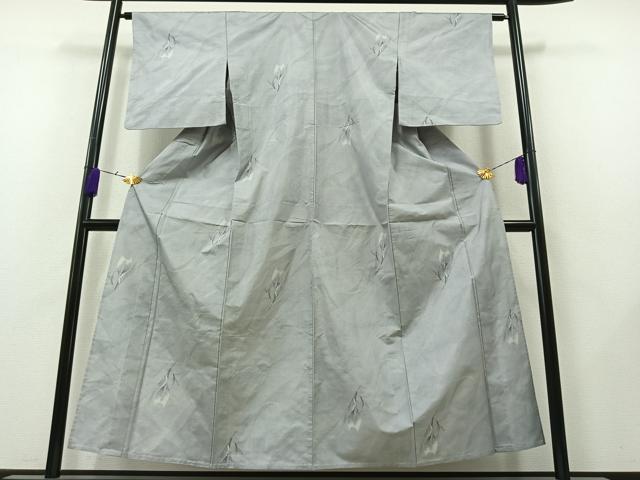 平和屋着物▽本場大島紬 白大島 単衣 9マルキ 草花文 正絹 逸品 AAAY7280jh