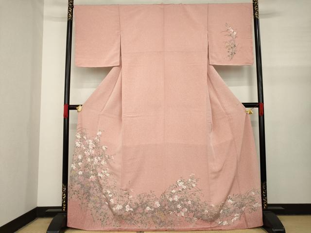 平和屋着物●訪問着 友禅 草花文 正絹 逸品 AAAY7335ck