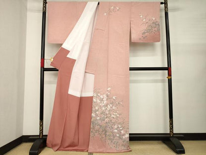 平和屋着物●訪問着 友禅 草花文 正絹 逸品 AAAY7335ck