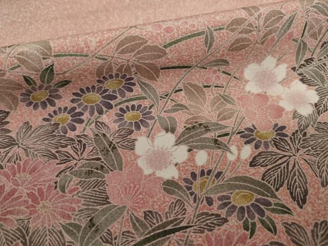 平和屋着物●訪問着 友禅 草花文 正絹 逸品 AAAY7335ck