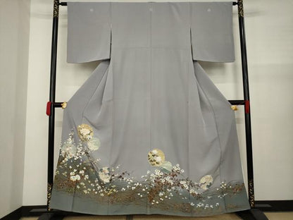 平和屋着物●豪華色留袖 駒刺繍 雪輪花文 金銀彩 正絹 逸品 AAAY7336ck