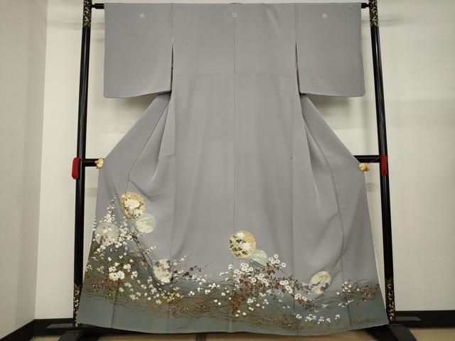 平和屋着物●豪華色留袖 駒刺繍 雪輪花文 金銀彩 正絹 逸品 AAAY7336ck