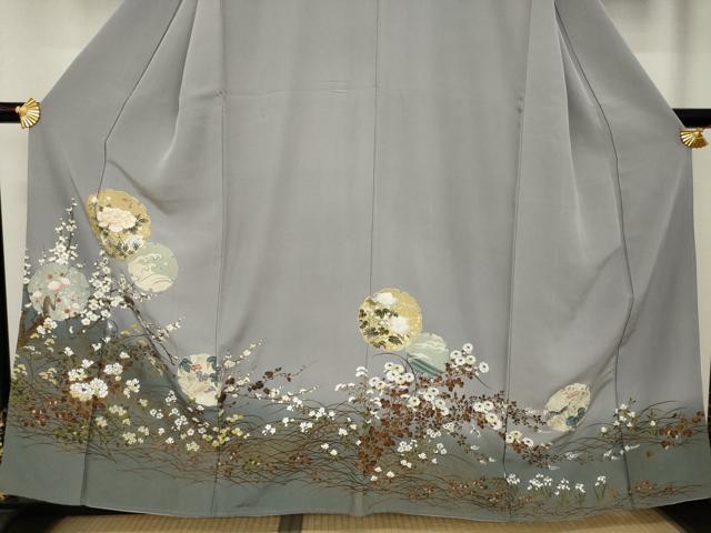 平和屋着物●豪華色留袖 駒刺繍 雪輪花文 金銀彩 正絹 逸品 AAAY7336ck