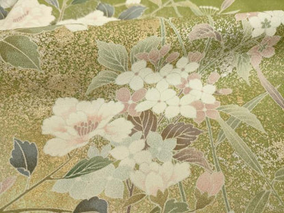 平和屋着物●訪問着　草花文　暈し染め　正絹　逸品　AAAY7345ck
