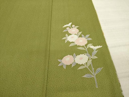 平和屋着物●訪問着　草花文　暈し染め　正絹　逸品　AAAY7345ck