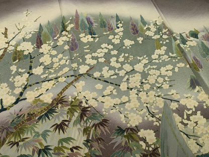 平和屋着物●訪問着 遠山樹林風景文 正絹 逸品 AAAY7351ck