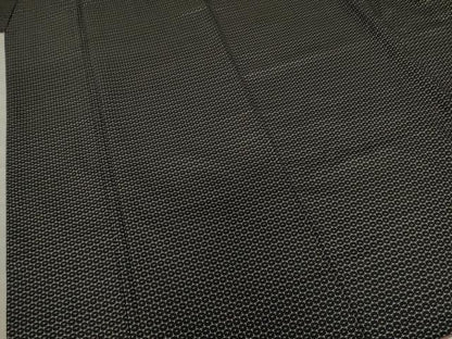 平和屋着物●上質な紬 亀甲文 黒地 正絹 逸品 AAAY7365ck