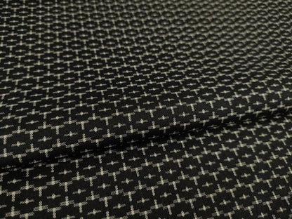平和屋着物●上質な紬 亀甲文 黒地 正絹 逸品 AAAY7365ck