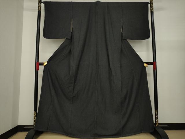 平和屋着物▽デニム着物 単衣 色無地 蝋色 綿 逸品 AAAY7371ck