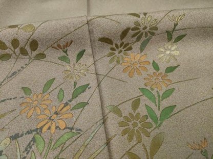 平和屋着物●訪問着 草花文 暈し染め 金銀彩 正絹 逸品 AAAY7372ck