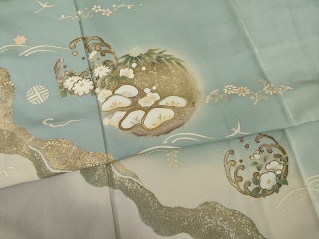 平和屋着物●訪問着　花丸松文　正絹　逸品　AAAY7373ck