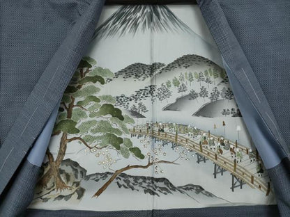 平和屋着物●男性　本場大島紬　アンサンブル　薩摩隼人　変わり格子　丸宮織物謹製　証紙付き　正絹　逸品　未使用　AAAY7375ck