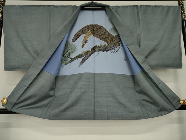 平和屋着物●男性 紬 アンサンブル 亀甲絣 正絹 逸品 未使用 AAAY7376ck