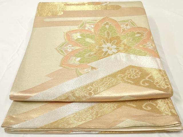 平和屋着物◎六通柄　京袋帯　正倉院花文　金銀糸　正絹　逸品　AAAY7408sg
