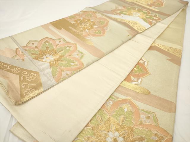 平和屋着物◎六通柄　京袋帯　正倉院花文　金銀糸　正絹　逸品　AAAY7408sg