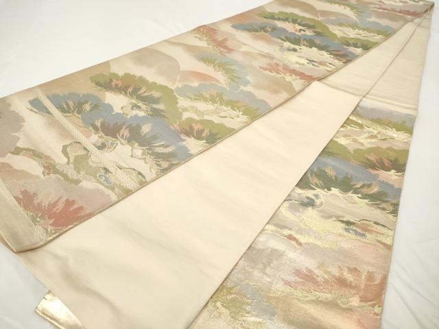 平和屋着物◎六通柄袋帯　枝松文　金糸　正絹　逸品　AAAY7421sg