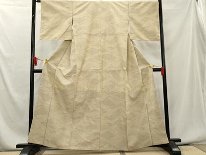 平和屋着物■上質な紬　幾何学文様　正絹　逸品　AAAY7492cs