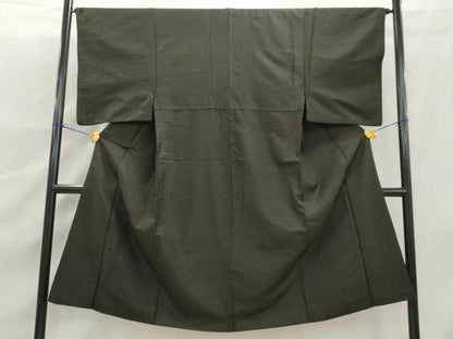 平和屋着物■男性 紬 海松茶色 正絹 逸品 AAAY7626nf