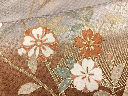 平和屋着物●訪問着 駒刺繍 枝花文 暈し染め 金彩 正絹 逸品 AAAY7892ph