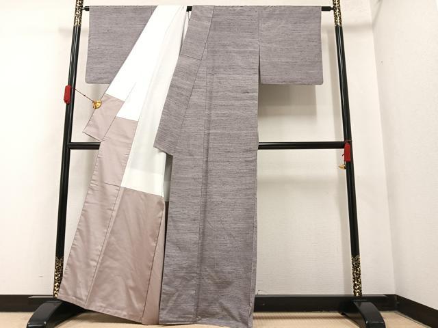 平和屋着物●上質な紬　薄色　正絹　逸品　AAAY7897ph