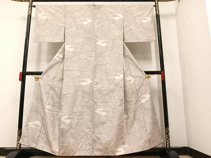 平和屋着物●上質な紬　絞り　草花文　正絹　逸品　AAAY7921ph