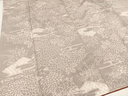 平和屋着物●上質な紬　絞り　草花文　正絹　逸品　AAAY7921ph