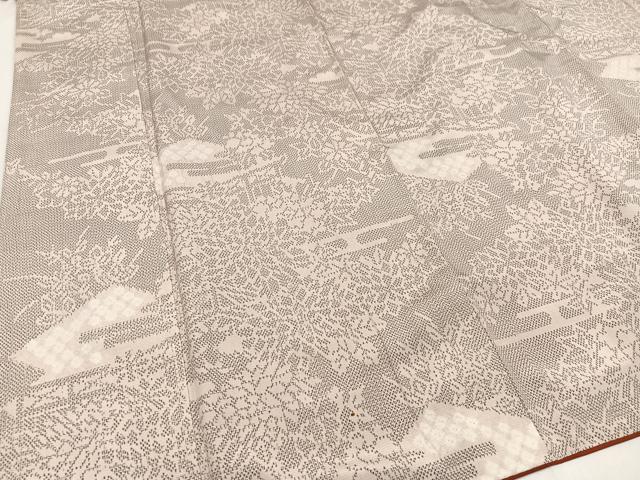 平和屋着物●上質な紬　絞り　草花文　正絹　逸品　AAAY7921ph