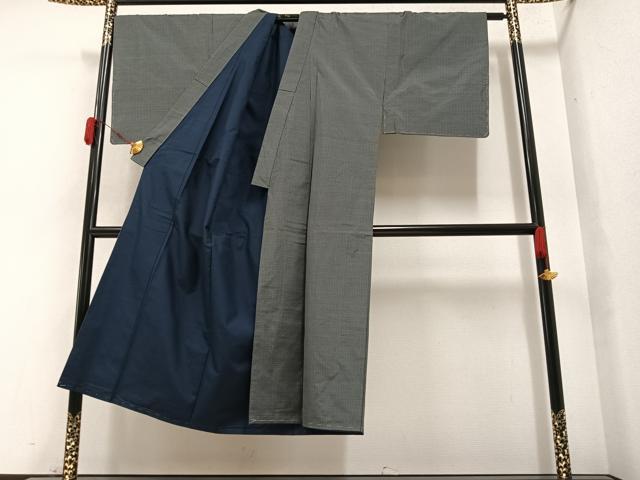 平和屋着物●男性　紬　アンサンブル　正絹　逸品　未使用　AAAY7926ph