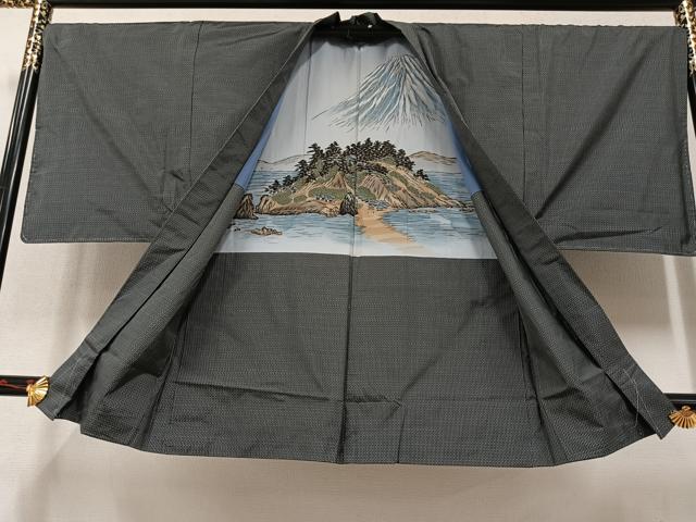 平和屋着物●男性　紬　アンサンブル　正絹　逸品　未使用　AAAY7926ph