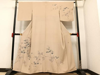平和屋着物●訪問着 友禅 作家物 枝花文 正絹 逸品 AAAY7931ph