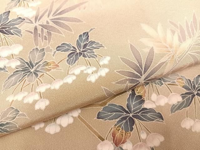 平和屋着物●訪問着 友禅 作家物 枝花文 正絹 逸品 AAAY7931ph