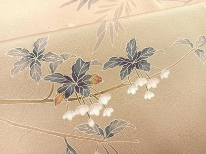 平和屋着物●訪問着 友禅 作家物 枝花文 正絹 逸品 AAAY7931ph