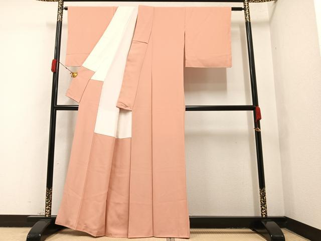 平和屋着物●上質な色無地　赤香色　正絹　逸品　未使用　AAAY7932ph