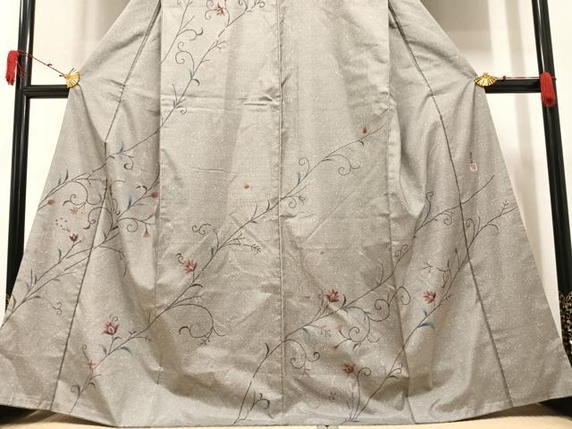 平和屋着物●本場染大島紬 更紗唐草文 正絹 逸品 AAAY7937ph