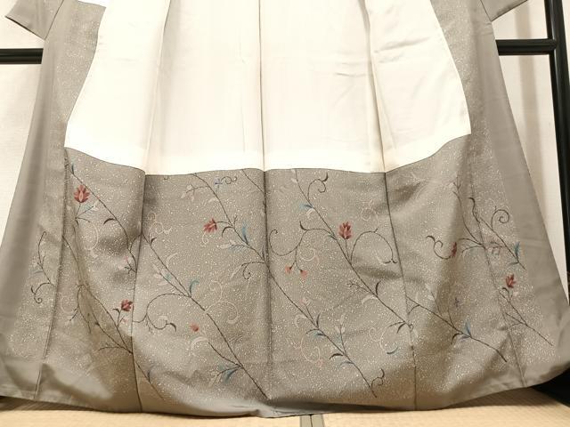 平和屋着物●本場染大島紬 更紗唐草文 正絹 逸品 AAAY7937ph