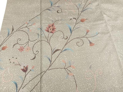 平和屋着物●本場染大島紬 更紗唐草文 正絹 逸品 AAAY7937ph