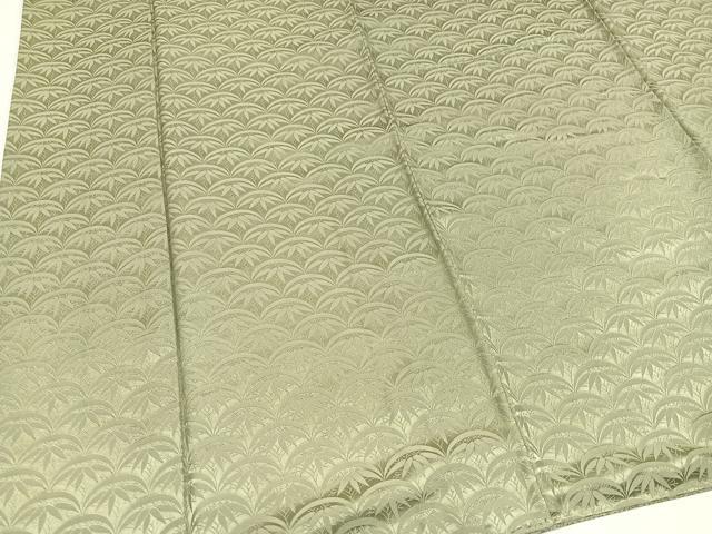 平和屋着物●上質な色無地 笹地紋 柳鼠色 正絹 逸品 AAAY7938ph