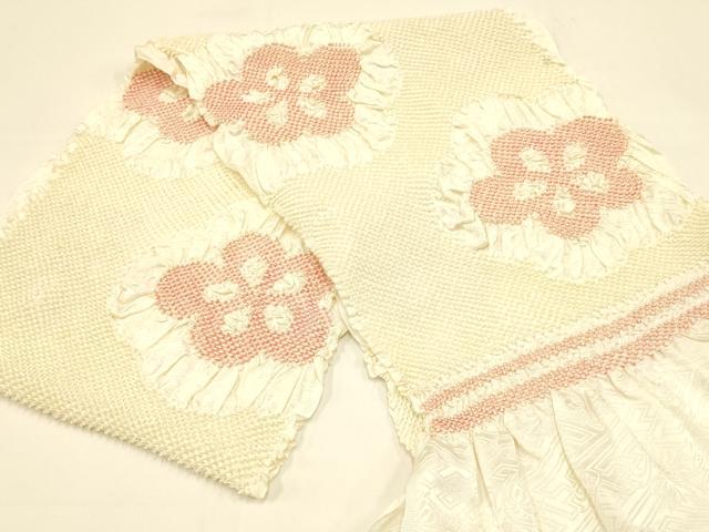 平和屋着物●和装小物　振袖用帯締め・帯揚げセット　総絞り　舞花文　金糸　撚り房　逸品　AAAY7974ay