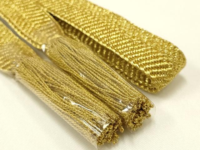 平和屋着物●和装小物 上質な帯締め 笹浪組 皇結び 純金糸 共箱付き 逸品 未使用 AAAY7979ay