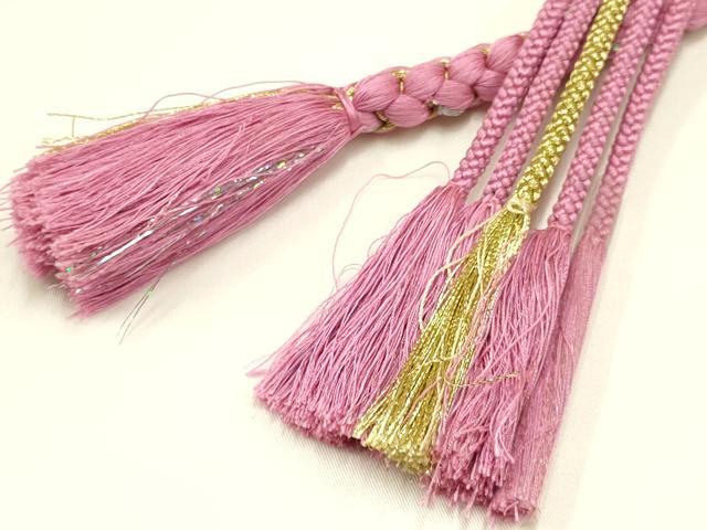 平和屋着物●和装小物　振袖用帯締め　装飾　パール　ラインストーン　金糸　逸品　AAAY7981ay